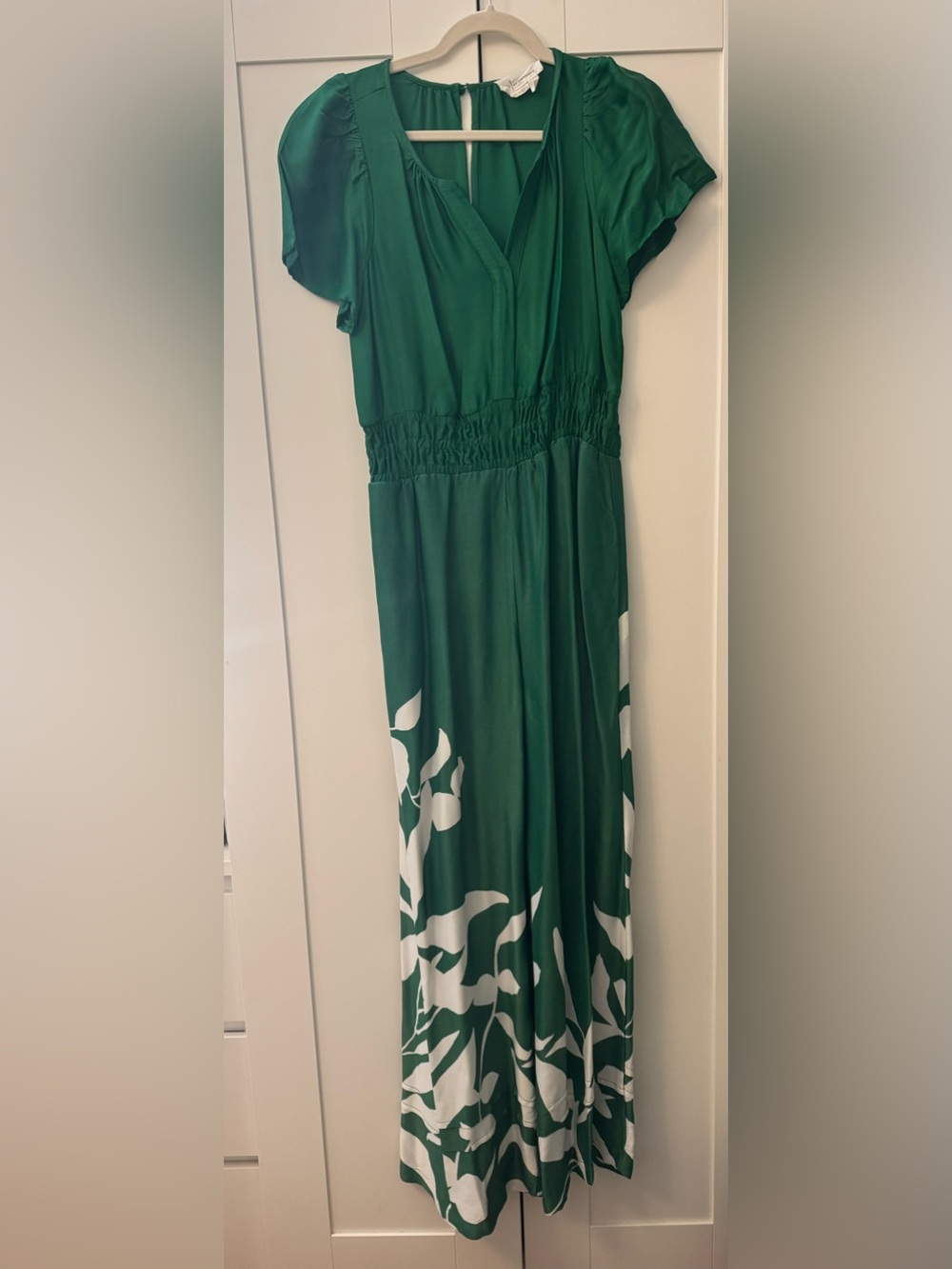 Anthropologie Somerset Green Wide-Leg Floral-Accent Jumpsuit - Picture 4 of 5